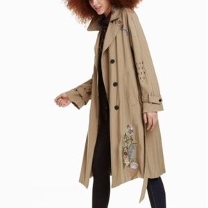 DESIGUAL Women's Trench Coat Floral